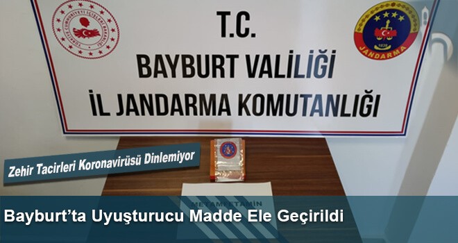 Bayburt’ta Kop Köyü Yolu Üzerinde Uyuşturucu Operasyonu