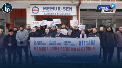 Bayburt’ta Memur-Sen Meydanda Ücret Adaleti İstedi!