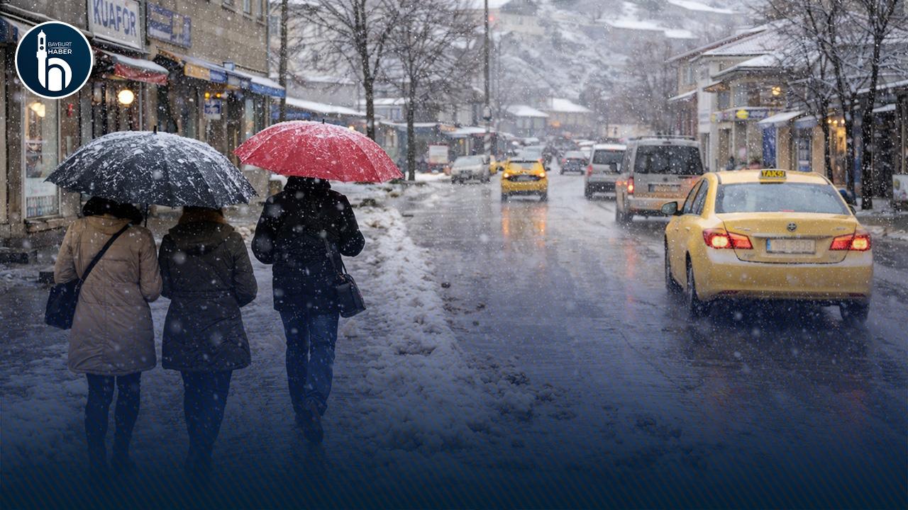 Bayburt ve Çevresine Karla Karışık Yağmur Uyarısı