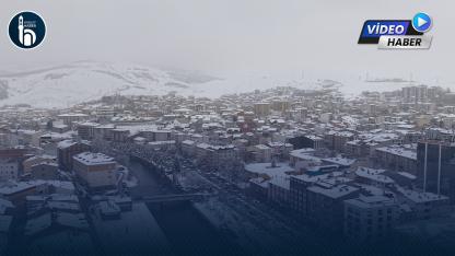 Bayburt’ta Kar Yağışı Etkili Oldu, Kent Beyaza Büründü