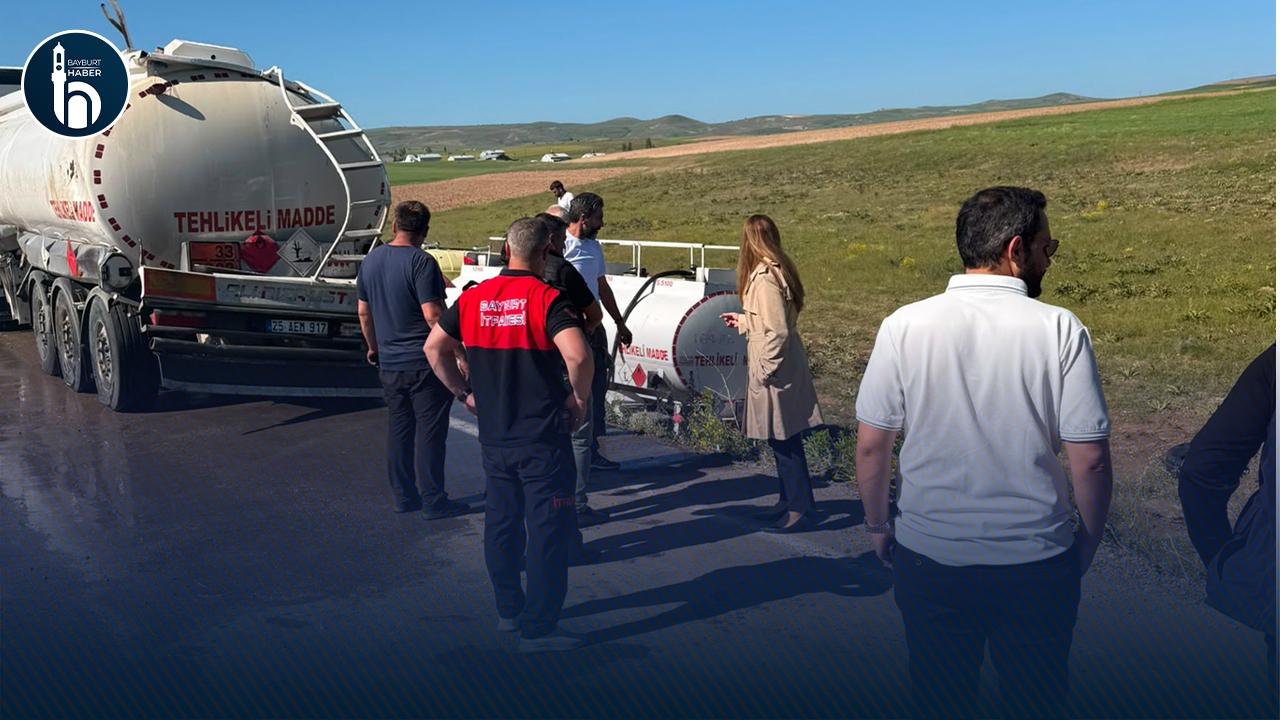 Bayburt'ta Tanker Kazası Sonrası Çevresel Riskler İncelendi